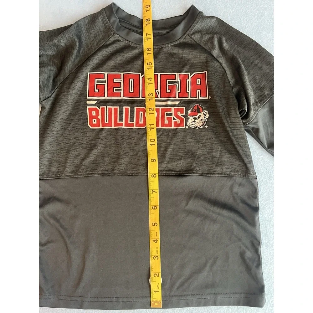 Georgia Bulldogs Athletic T-Shirt Black Red Size S Kids Youth Polyester Blend